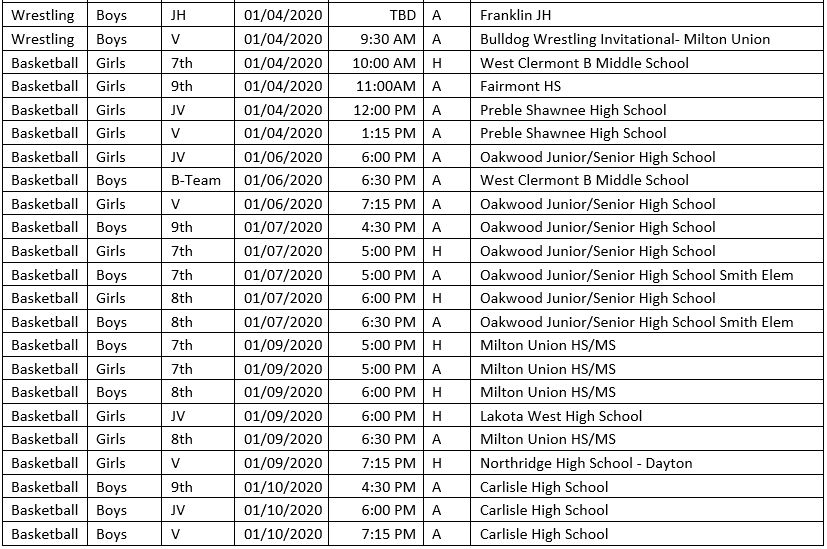 schedule spreadsheet